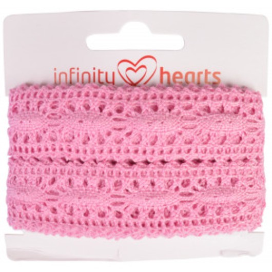 Infinity Hearts Spetsband Polyester 25mm 09 Rosa - 5m