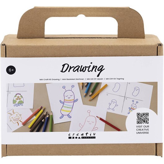 Mini DIY Kit Ritning, monster, 1 frp.