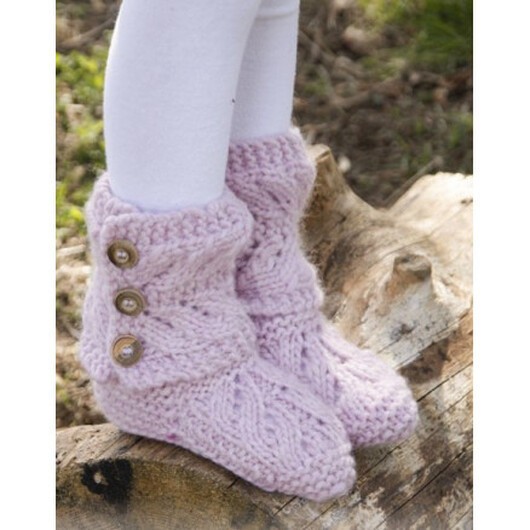 Strawberry Pudding by DROPS Design - Tofflor Stick-mönster strl. 20/21 - 35/37