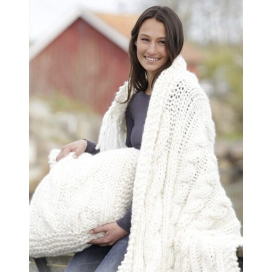 Under The Sea by DROPS Design - Filt och Kudde Stick-mönster 130x80 og 45x45cm