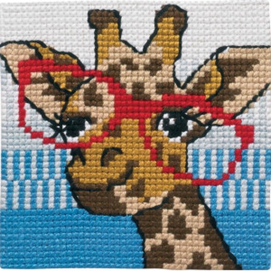 Permin Broderikit Ritad Stramalj till Barn Giraff 25x25cm