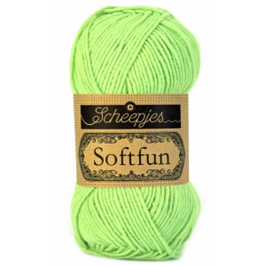 Scheepjes Softfun Garn Unicolor 2516 Ljusgrön