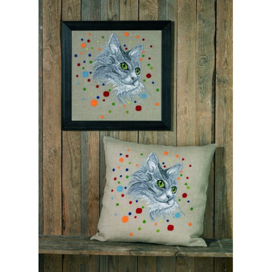 Permin Broderikit Katten 60x60cm