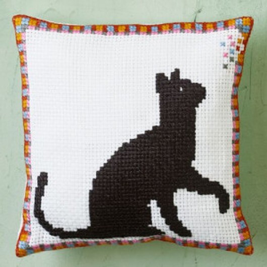 Permin Broderikit Katt Kudde 27x27cm