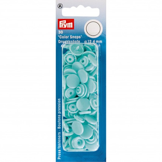 Prym Color Snaps Tryckknappar Plast Rund Ljus Turkos 12,4mm - 30 st.