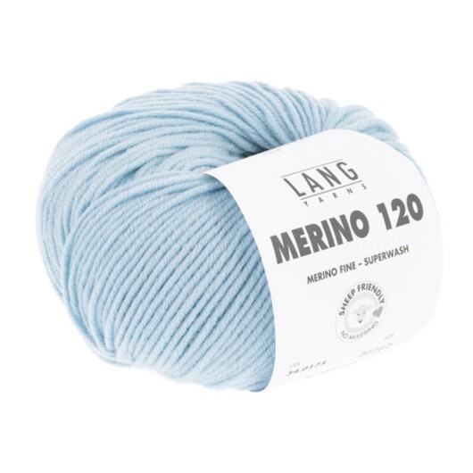 Lang Yarns Merino 120 Garn 173 Isblå
