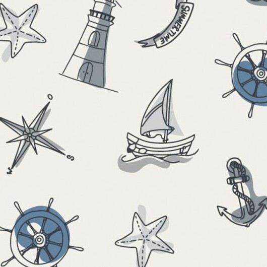 Bomullspoplin Maritim 150 cm 038 - 50 cm