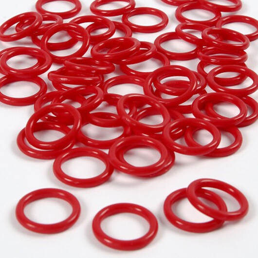 Plastring, storlek 15 mm, tjocklek 2 mm, röd, 50 st / 1 frp.
