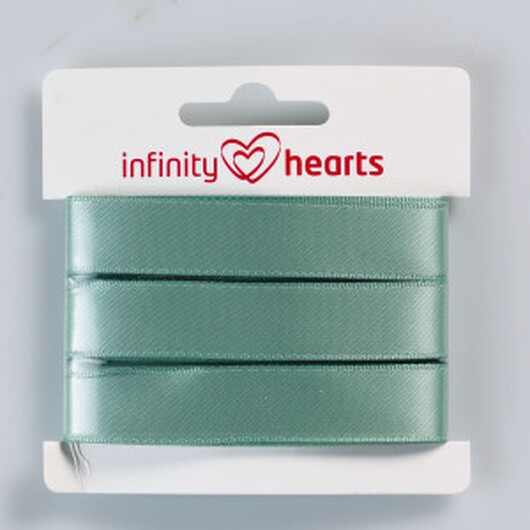 Infinity Hearts Satin Ribbon Dubbelsidigt 15mm 577 Dusty Green - 5m