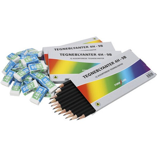 Teckningsset, B,2B,4B,5B,6B,8B,9B,HB,H,2H,3H,4H, 1 förp.