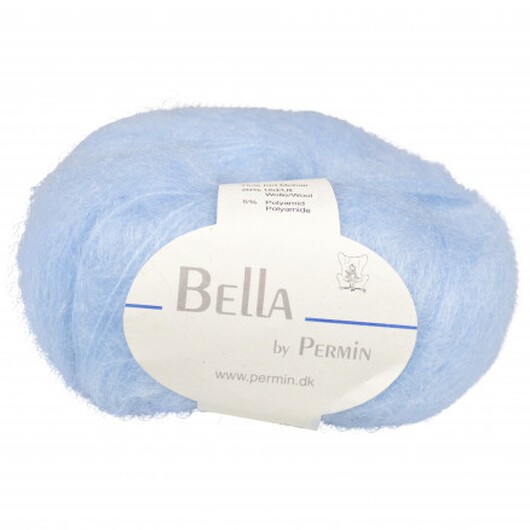 Permin Bella Mohair Garn 56 Ljus Blå
