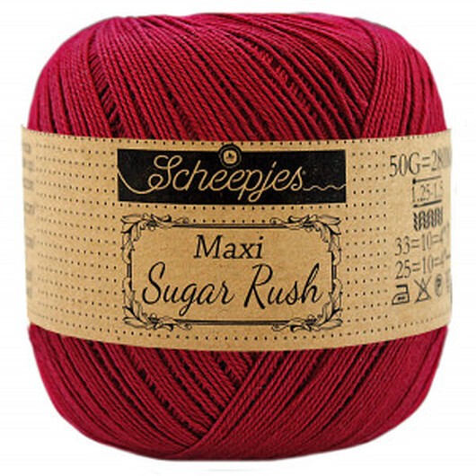 Scheepjes Maxi Sugar Rush Garn Unicolor 517 Ruby