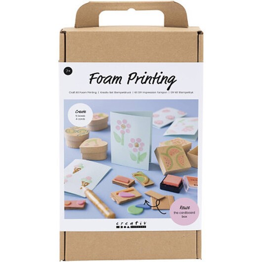 DIY Kit Stämpeltryck, Dekorerade askar och kort, beige, mellangrön, mint, klarröd, 1 förp.