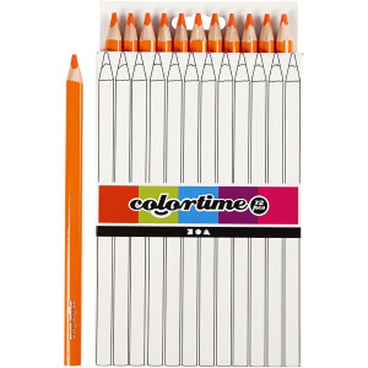 Colortime Färgpennor, L: 17,45 cm, kärna 5 mm, JUMBO, orange, 12 st./ 1 förp.