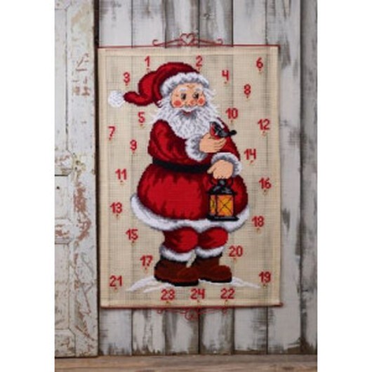 Permin Broderikit Julkalender Jultomte 80x115cm