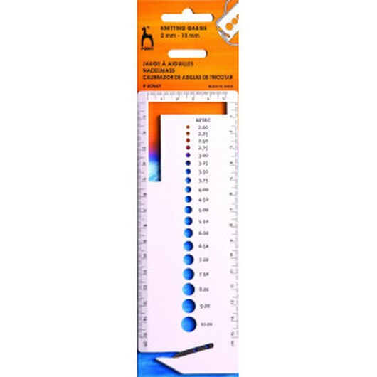 Pony Stickmätare m. kniv Plast 2-10 mm (0 till 15 US)