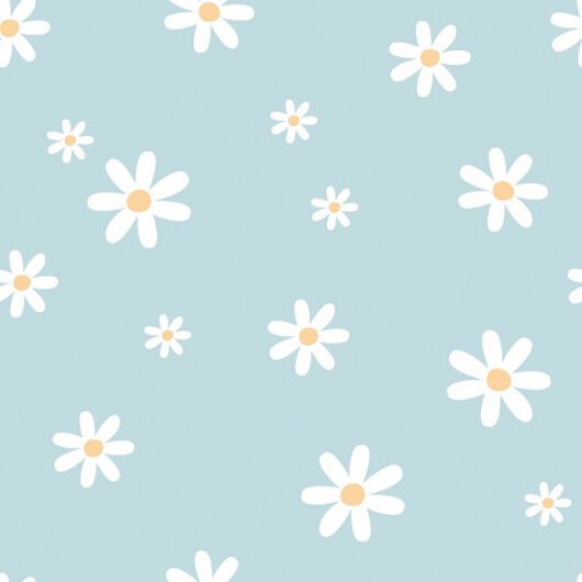 Jersey m/blommor 150 cm 2 Blå - 50 cm