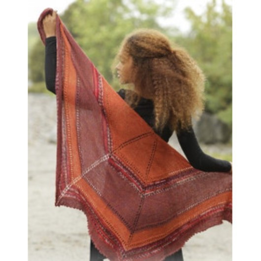 Dragon Fire by DROPS Design - Sjal Stick-mönster 168x62 cm