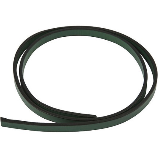 Imiterat Läderband, B: 10 mm, tjocklek 3 mm, grön, 1 m/ 1 förp.
