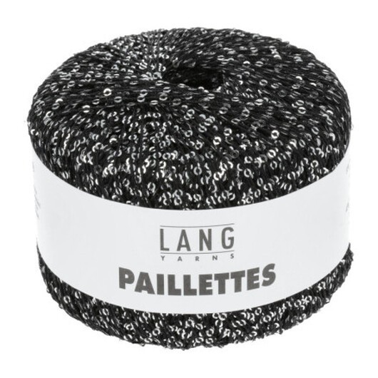 Lang Yarns Garn Paillettes 04 Svart/Silver