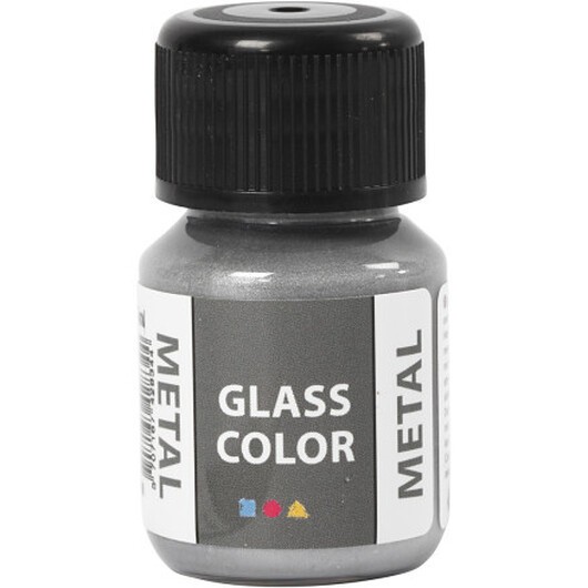 Glasfärg metall, silver, 30 ml/ 1 flaska