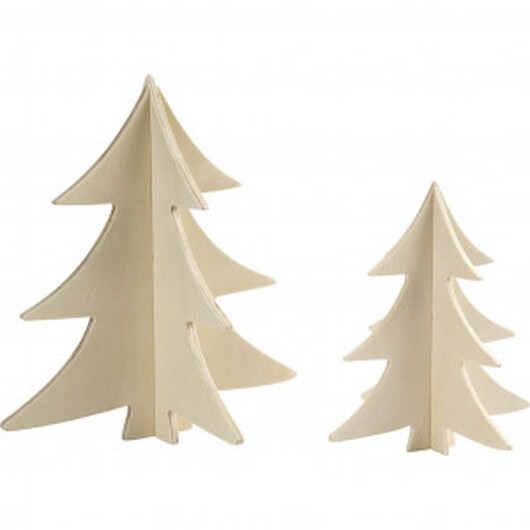 3D Julgranar till Tomtenisse Plywood 13-18cm - 2 st.