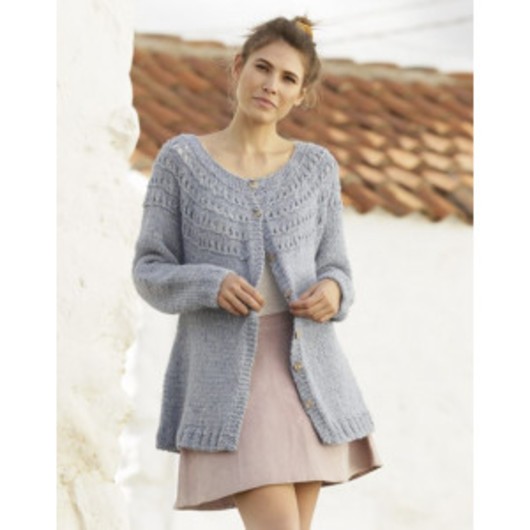 April Showers Jacket by DROPS Design - Jacka Stickmönster str. S - XXXL