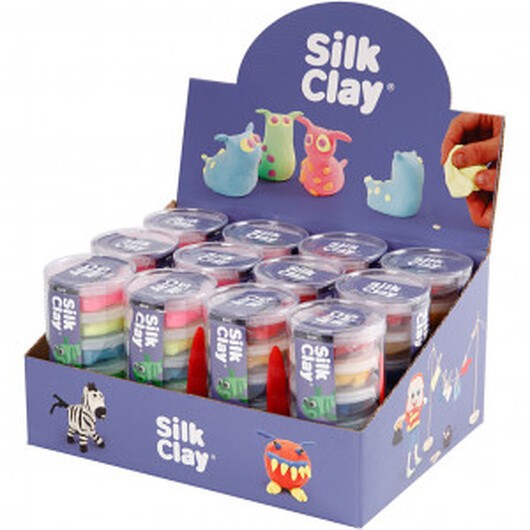 Silk ClayÂ®, neonfärger, standardfärger, 12 set/ 12 förp.