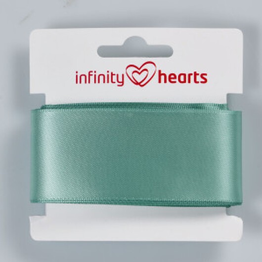 Infinity Hearts Satin Ribbon Dubbelsidigt 38mm 577 Dusty Green - 5m