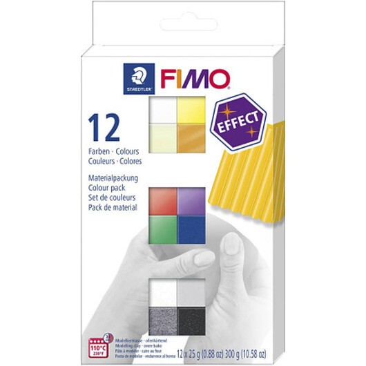 FIMOÂ® Effect , mixade färger, 12x25 g/ 1 förp.