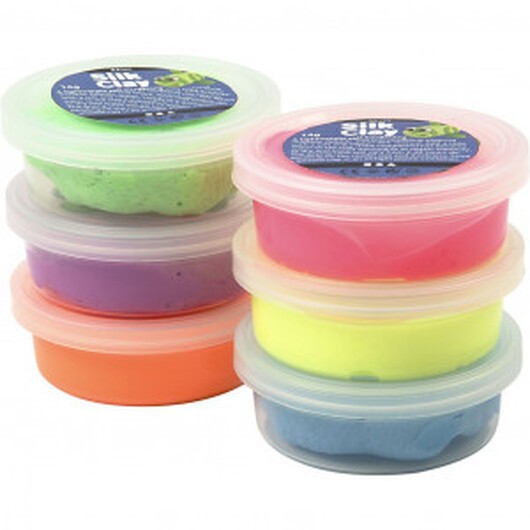 Silk ClayÂ® - sortiment, 6x14 g, assorterade färger, neon