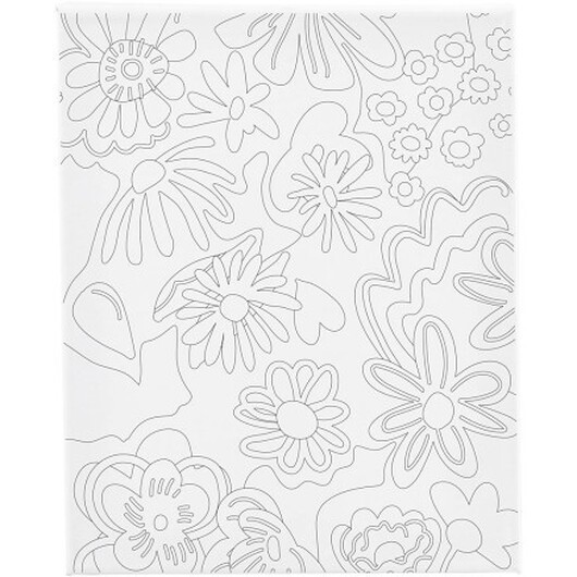 Canvas / Målarduk med tryck, Blommor, D: 1,6 cm, storlek 24x30 cm, 360 g, 1 st.