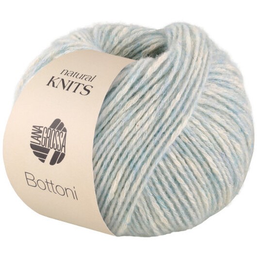 Lana Grossa Bottoni Garn 6 Pastell turkos/vit