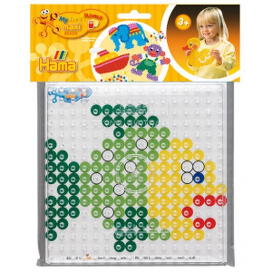 Hama Maxi Pärlplatteset 8283 Fyrkantig Pärlplatta, Motivark & Strykpap