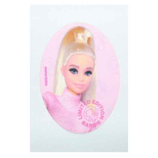 Strykbar etikett Barbie Limited Edition oval 8 x 11 cm