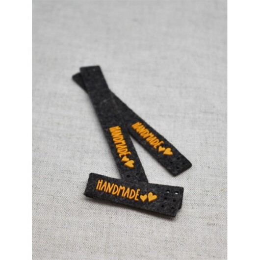 Label i Filt Grå med Orange - 5 st.