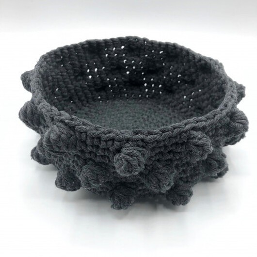 Bubbelkorg av Rito Krea - Korg Virkmönster 18cm