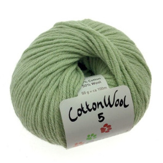 Gepard Garn CottonWool 5 Unicolor 810 Skir Grön