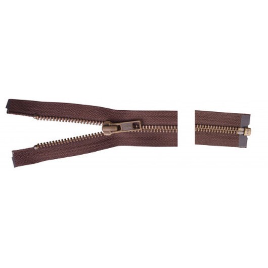 YKK Delbar Dragkedja/Blixtlås Antik Mässing 75cm 6mm Brun