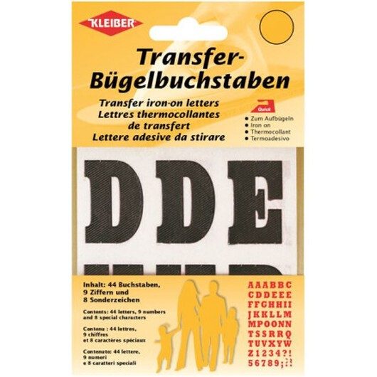 Kleiber Strykmärke Bokstäver & siffror Svart 3,5cm