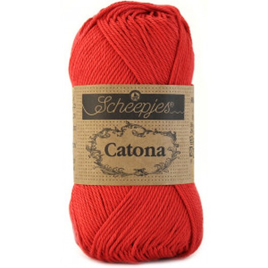 Scheepjes Catona Garn Unicolor 516 Candy Apple