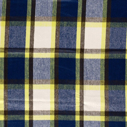 Jacquardtyg 150cm 123 - Blå/vit/gul rutig