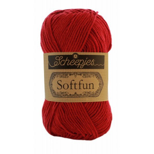 Scheepjes Softfun Garn Unicolor 2617 Mörkröd