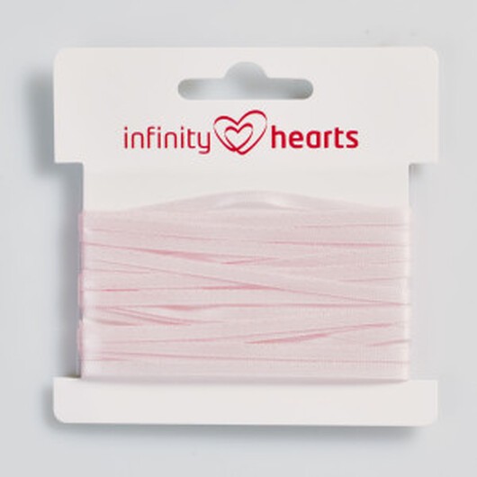 Infinity Hearts Satinband Dubbelsidigt 3mm 117 Ljusrosa - 5m