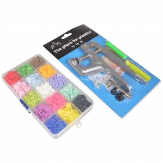Infinity Hearts Tryckknappar i plastlåda med verktyg plast 15 ass. Färger 12mm - 150 st