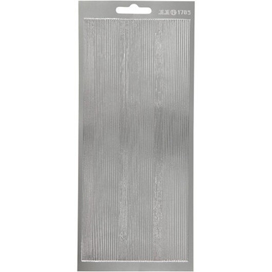 Stickers, bårder, ark 10x23 cm, silver, 1 ark