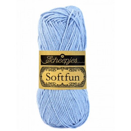 Scheepjes Softfun Garn Unicolor 2432 Ljusblå