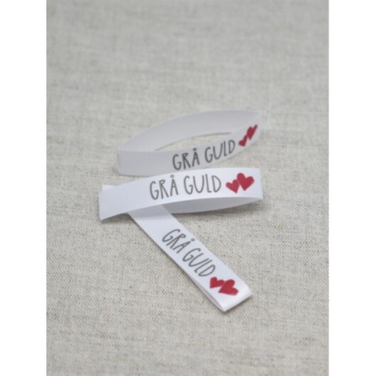 Etikett Grå Guld Vit - 5 st.