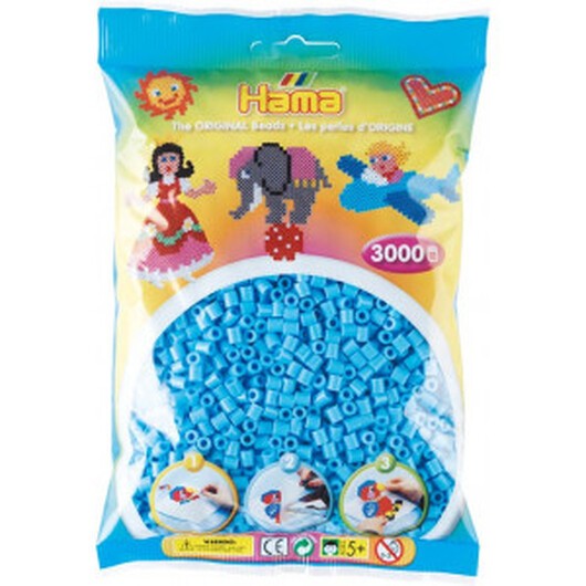 Hama Midi Pärlor 201-46 Pastell Blå - 3000 st.