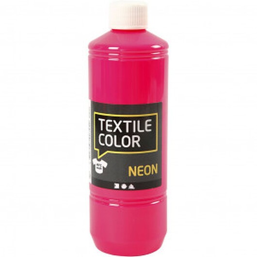 Textilfärg, neonrosa, 500 ml/ 1 flaska